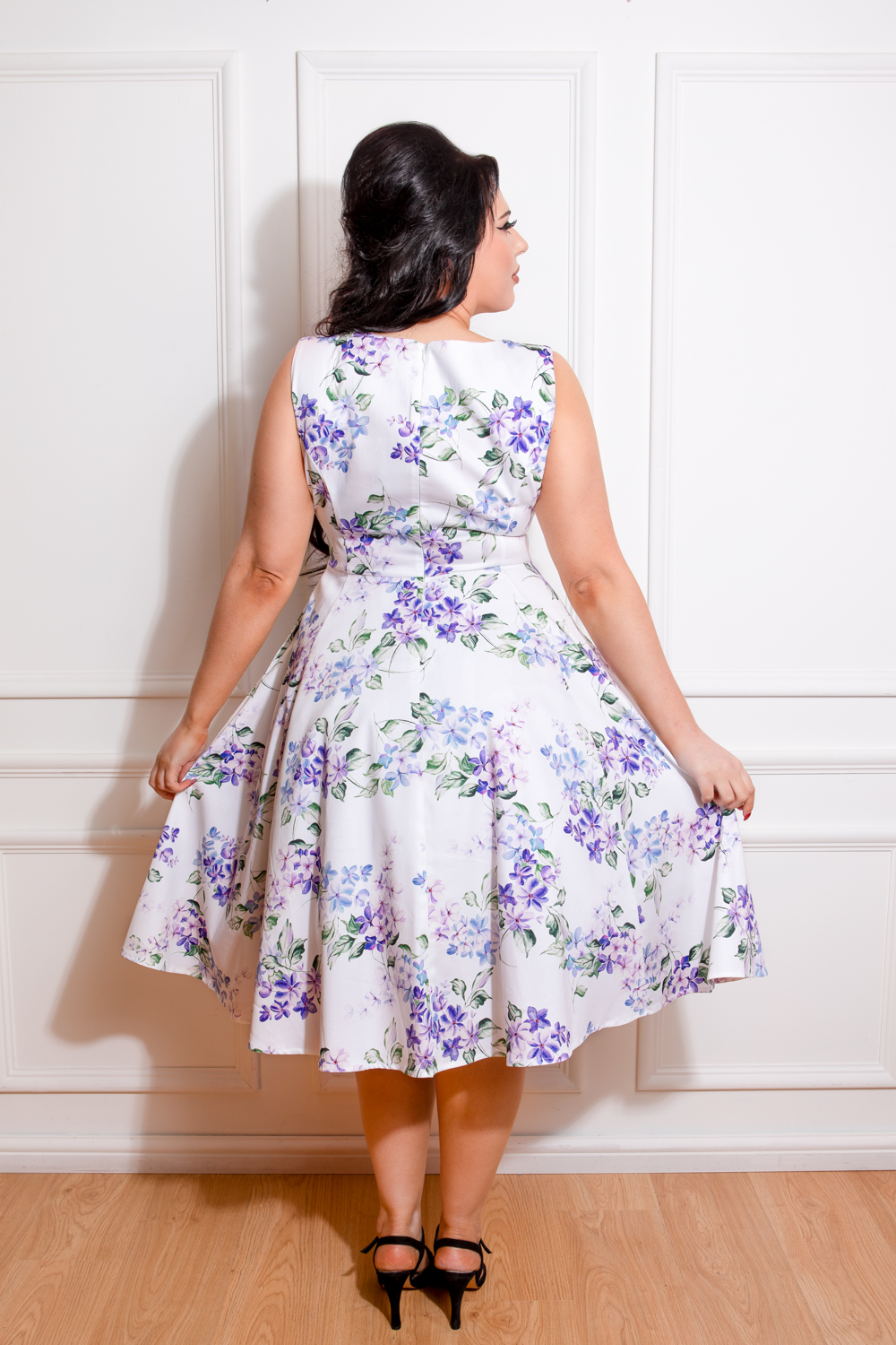 Tasha Floral Swing Dress in Plus Size